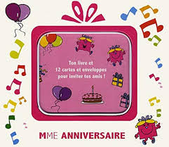 Boite Madame Anniversaire Ton Livre Et 12 Cartes Et Enveloppes Pour Inviter Tes Amis Roger Hargreaves Librairie Maarif Culture